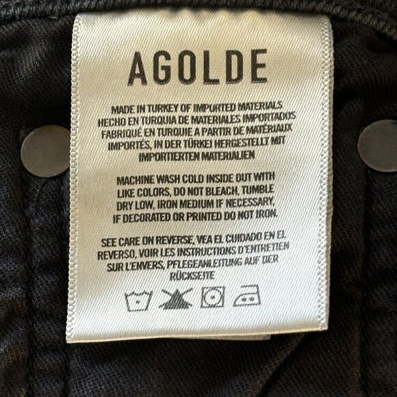 Agolde Women's High Rise Black Jeans - Picture 6 of 7